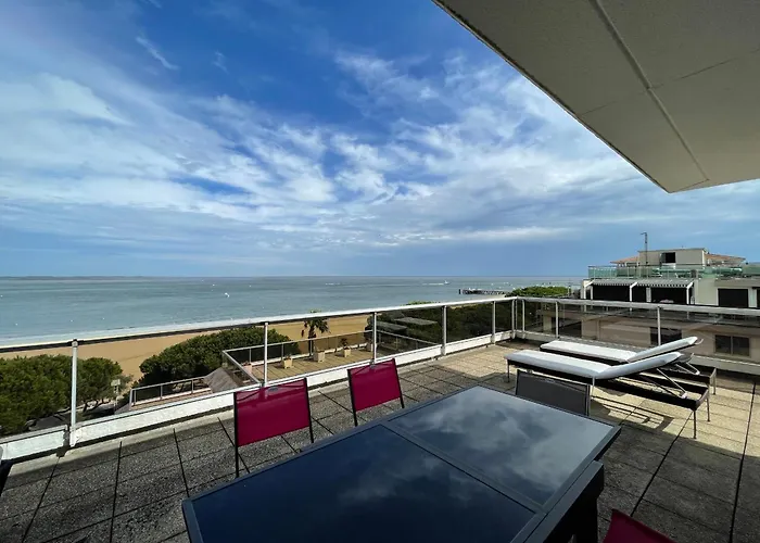 Appartement 4 Au Dernier Etage Avec Immense Terrasse Face Au Bassin A - Fr-1-420-122 Arcachon